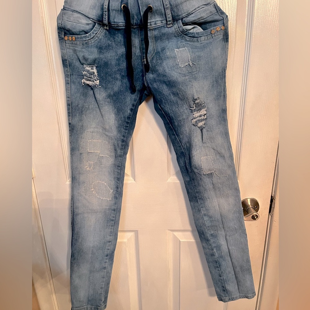 Bamboo earrings, shirt dress, jeans, jeans colored heels, zodiac tanks,shorts